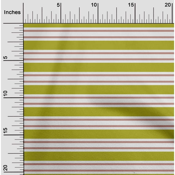 oneOone Cotton Silk Lime Green Fabric Stripes Sewing Material Print Fabric By The Yard 42 Inch Wide-2C3