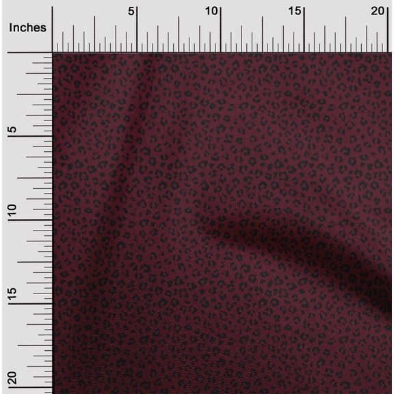 oneOone Cotton Silk Maroon Fabric Leopard Animal Skin Craft Projects Decor Fabric Printed By The Yard 42 Inch Wide