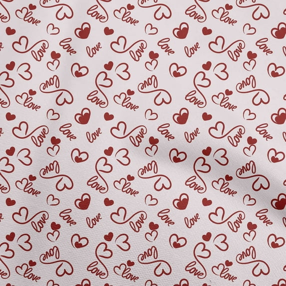 oneOone Cotton Silk Maroon Fabric Valentine Love Heart Dress Material Fabric Print Fabric By The Yard 42 Inch Wide