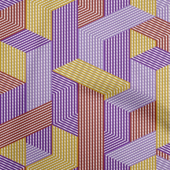 oneOone Cotton Silk Mustard Yellow Fabric Geometrical Dress Material Fabric Print Fabric By The Yard 42 Inch Wide