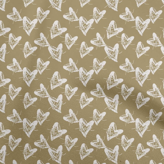 oneOone Cotton Silk Olive Green Fabric Valentine Heart Diy Clothing Quilting Fabric Print Fabric By Yard 42 Inch Wide