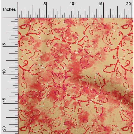 oneOone Cotton Silk Orange Fabric Batik Quilting Supplies Print Sewing Fabric By The Yard 42 Inch Wide - OC