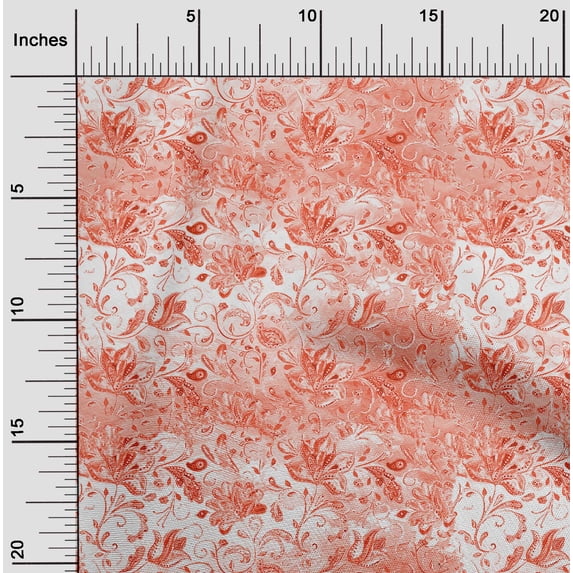 oneOone Cotton Silk Orange Fabric Water Color Sewing Material Print Fabric By The Yard 42 Inch Wide-X9Q
