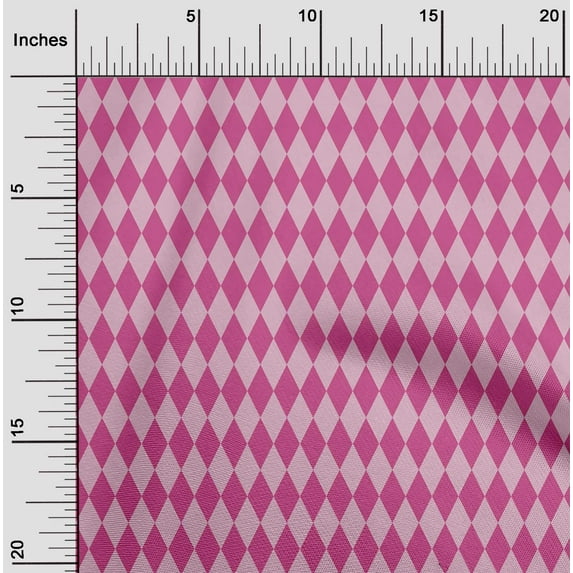 oneOone Cotton Silk Pink Fabric Argyle Check Diy Clothing Quilting Fabric Print Fabric By Yard 42 Inch Wide
