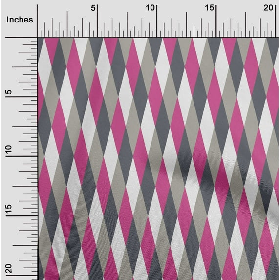 oneOone Cotton Silk Pink Fabric Argyle Check Sewing Craft Projects Fabric Prints By Yard 42 Inch Wide