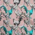 thumbnail image 1 of oneOone Cotton Silk Pink Salmon Fabric Rooster Cock Sewing Craft Projects Fabric Prints By Yard 42 Inch Wide-9E, 1 of 1