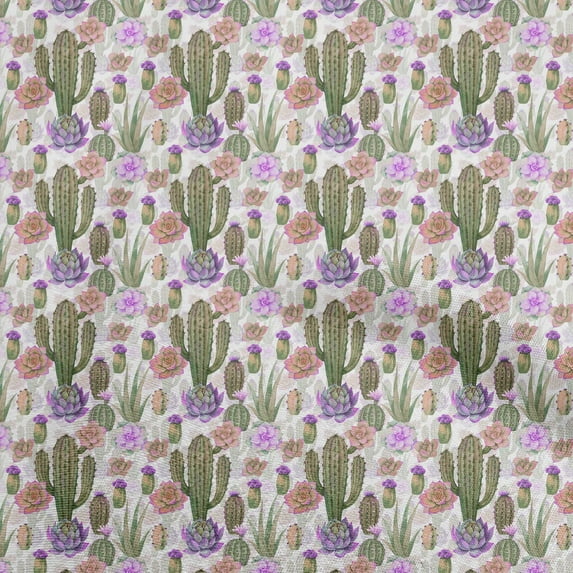oneOone Cotton Silk Purple Fabric Cactus Sewing Craft Projects Fabric Prints By Yard 42 Inch Wide