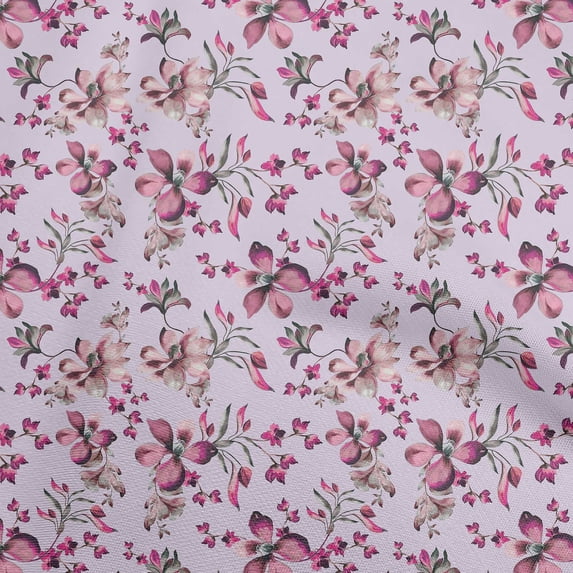 oneOone Cotton Silk Purple Fabric Floral Sewing Craft Projects Fabric Prints By Yard 42 Inch Wide