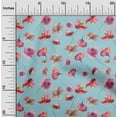 thumbnail image 1 of oneOone Cotton Silk Sky Blue Fabric Flower Watercolor Sewing Fabric By The Yard Printed Diy Clothing Sewing Supplies 42 Inch Wide, 1 of 4