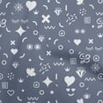 thumbnail image 1 of oneOone Cotton Silk Violet Fabric Doodle Dress Material Fabric Print Fabric By The Yard 42 Inch Wide, 1 of 4