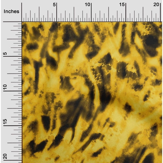 oneOone Cotton Silk Yellow Fabric Animal Skin Dress Material Fabric Print Fabric By The Yard 42 Inch Wide-L7E