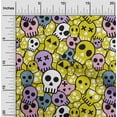 thumbnail image 1 of oneOone Cotton Silk Yellow Fabric Skull Diy Clothing Quilting Fabric Print Fabric By Yard 42 Inch Wide, 1 of 4