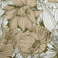 thumbnail image 1 of oneOone Georgette Viscose Beige Fabric Asian Line Drawing Oriental Dress Material Fabric Print Fabric By The Yard 42 Inch Wide, 1 of 4