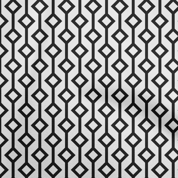 oneOone Georgette Viscose Black Fabric Geometric Craft Projects Decor Fabric Printed By The Yard 42 Inch Wide