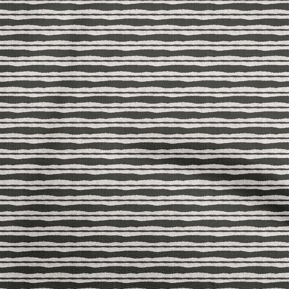 oneOone Georgette Viscose Black Fabric Stripes Craft Projects Decor Fabric Printed By The Yard 42 Inch Wide