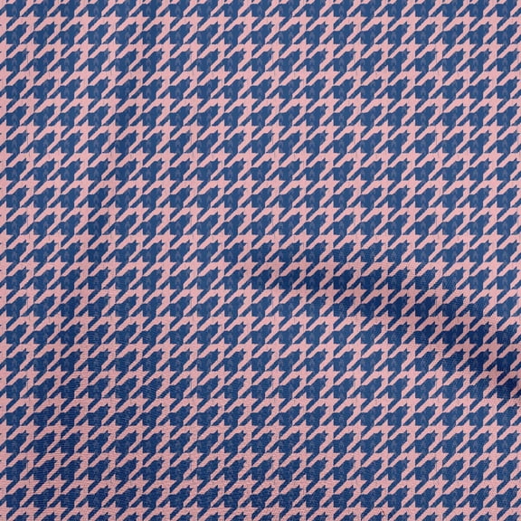 oneOone Georgette Viscose Blue Fabric Houndstooth Quilting Supplies Print Sewing Fabric By The Yard 42 Inch Wide