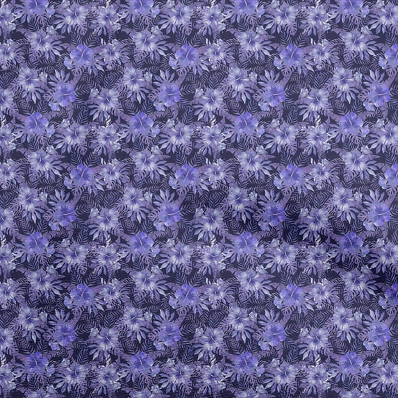 oneOone Georgette Viscose Blue Fabric Tropical Sewing Material Print Fabric By The Yard 42 Inch Wide