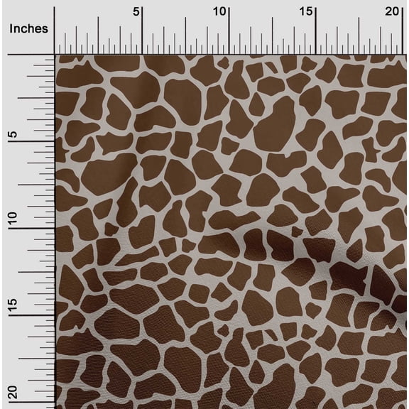 oneOone Georgette Viscose Brown Fabric Giraffe Animal Skin Diy Clothing Quilting Fabric Print Fabric By Yard 42 Inch Wide