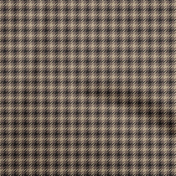oneOone Georgette Viscose Brown Fabric Houndstooth Dress Material Fabric Print Fabric By The Yard 42 Inch Wide