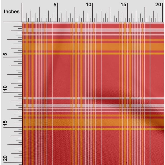 oneOone Georgette Viscose Candy Red Fabric Madras Check Sewing Craft Projects Fabric Prints By Yard 42 Inch Wide