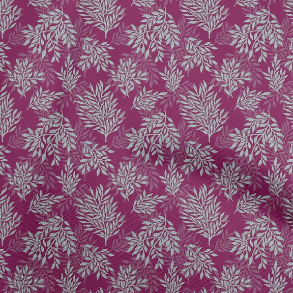 oneOone Georgette Viscose Dark Magenta Fabric Boho Decorative Leaf Craft Projects Decor Fabric Printed By The Yard 42 Inch Wide