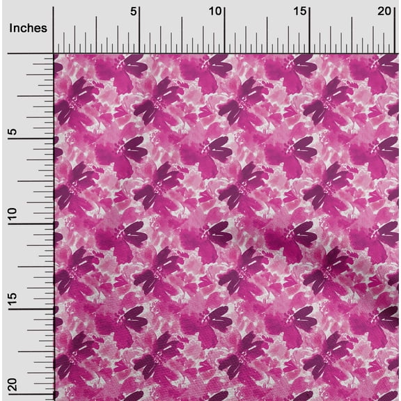 oneOone Georgette Viscose Dark Magenta Fabric Florals Fabric For Sewing Printed Craft Fabric By The Yard 42 Inch Wide-9R9