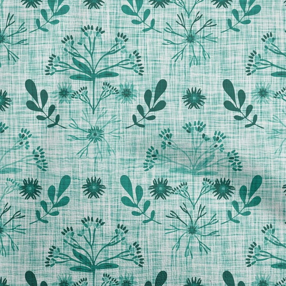 oneOone Georgette Viscose Dark Teal Green Fabric Floral Diy Clothing Quilting Fabric Print Fabric By Yard 42 Inch Wide