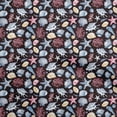 thumbnail image 1 of oneOone Georgette Viscose Dark Wine Fabric Sea Shells Pattern Sewing Fabric By The Yard Printed Diy Clothing Sewing Supplies 42 Inch Wide, 1 of 1