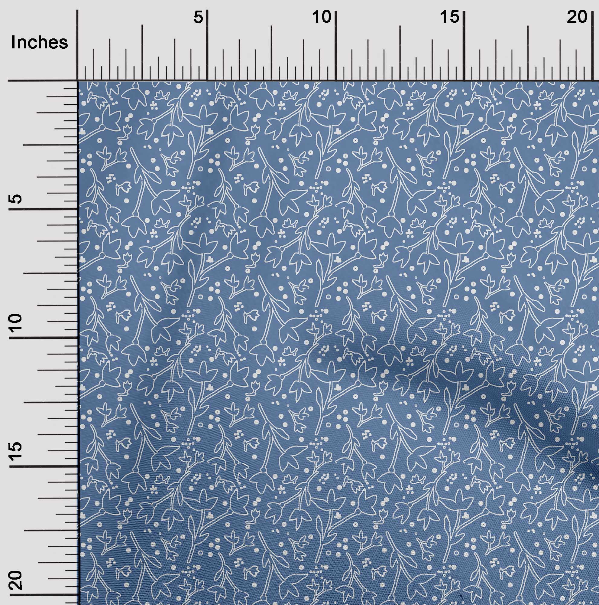 oneOone Georgette Viscose Dusty Blue Fabric Florals Sewing Material Print Fabric By The Yard 42 Inch Wide