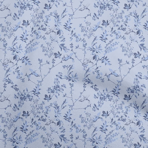 oneOone Georgette Viscose Dusty Blue Fabric Tropical Craft Projects Decor Fabric Printed By The Yard 42 Inch Wide
