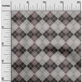 thumbnail image 1 of oneOone Georgette Viscose Dusty Brown Fabric Argyle Check Craft Projects Decor Fabric Printed By The Yard 42 Inches Wide, 1 of 4