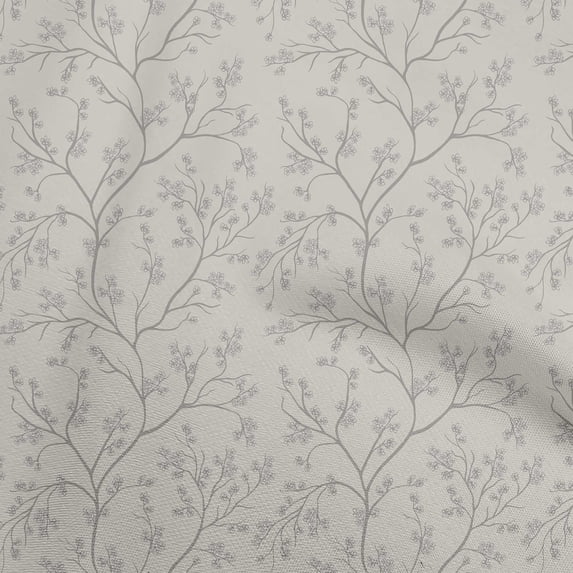 oneOone Georgette Viscose Dusty Gray Fabric Asian Block Sewing Material Print Fabric By The Yard 42 Inch Wide