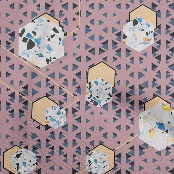 oneOone Georgette Viscose Dusty Pink Fabric Geometric Sewing Craft Projects Fabric Prints By Yard 42 Inch Wide-4A