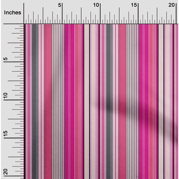 oneOone Georgette Viscose Fabric Bayadere Stripe Print Fabric BTY 42 Inch Wide