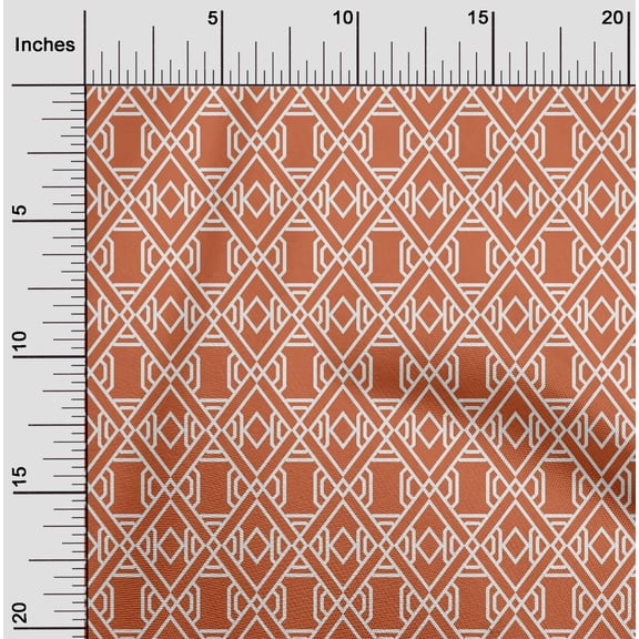 oneOone Georgette Viscose Fabric Check & Geometric Print Fabric By Yard 42 Inch Wide