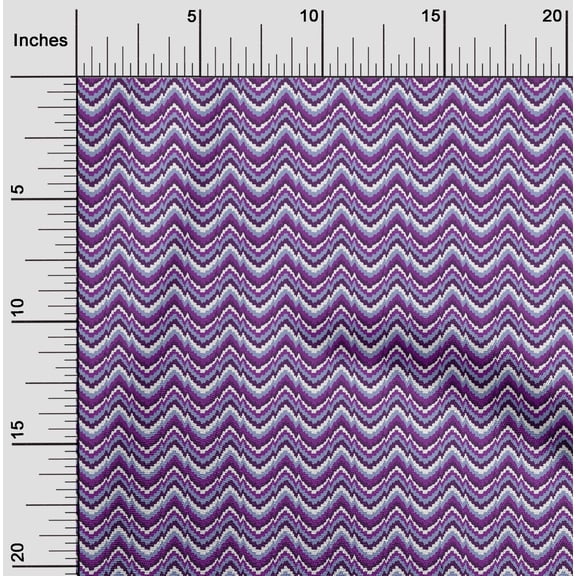 oneOone Georgette Viscose Fabric Chevron Flame Stitch Fabric Prints By Yard 42 Inch Wide