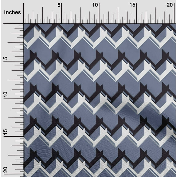 oneOone Georgette Viscose Fabric Chevron Geometric Decor Fabric Printed BTY 42 Inch Wide