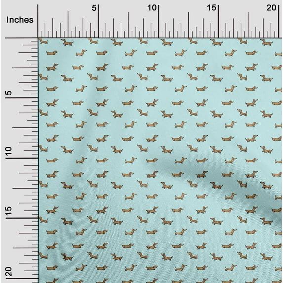oneOone Georgette Viscose Fabric Dachshund Dog Print Fabric BTY 42 Inch Wide