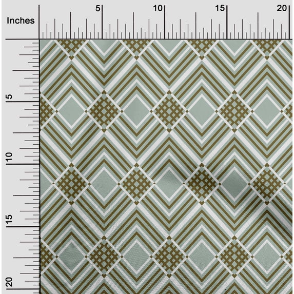 oneOone Georgette Viscose Fabric Diamond Geometric Fabric Prints By Yard 42 Inches Wide