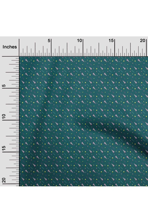 Georgette Viscose Fabric Dot|Zig Zag & Triangle Geometric Print Fabric BTY 42 Inch Wide