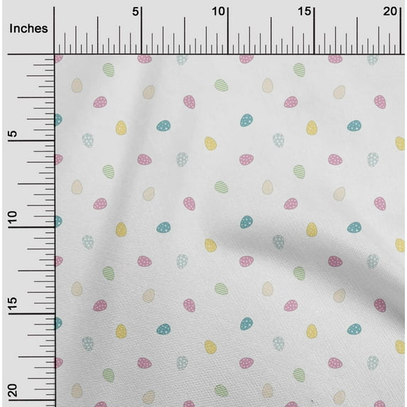 oneOone Georgette Viscose Fabric Egg Easter Print Fabric by Yard 42 Inch Wide