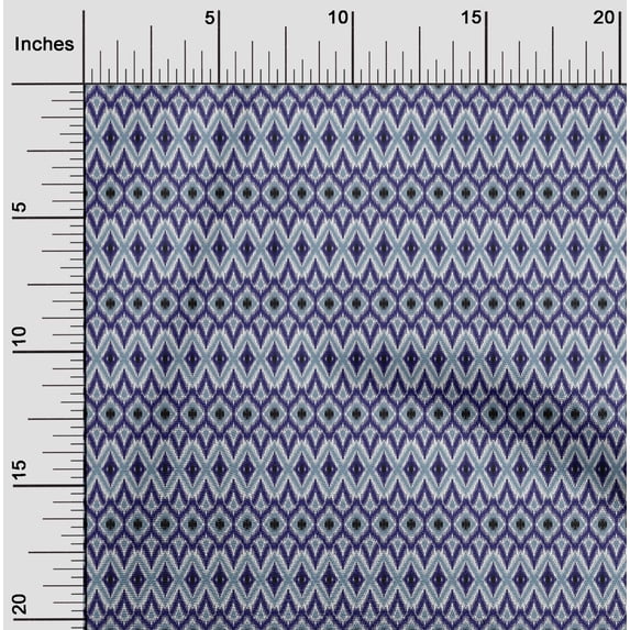 oneOone Georgette Viscose Fabric Geometric Ikat Print Fabric By Yard 42 Inch Wide