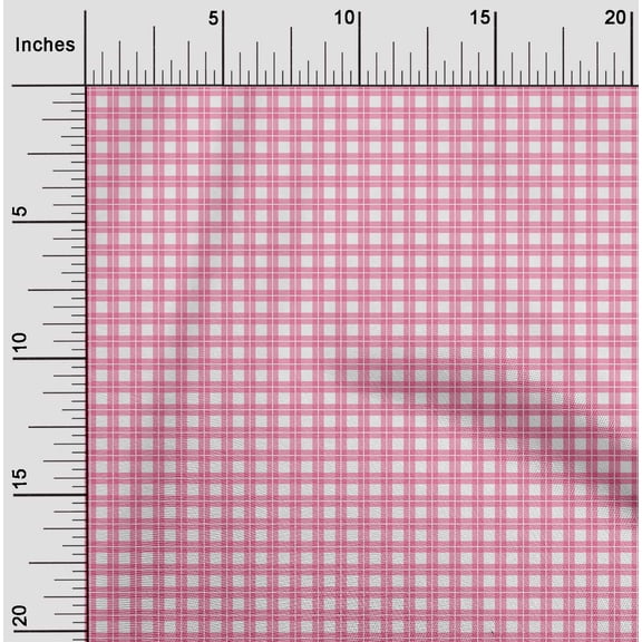 oneOone Georgette Viscose Fabric Gingham Check Print Fabric By The Yard 42 Inch Wide