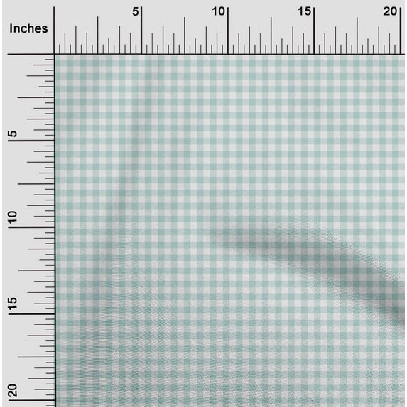 oneOone Georgette Viscose Fabric Gingham Check Printed Fabric 1 Yard 42 Inch Wide