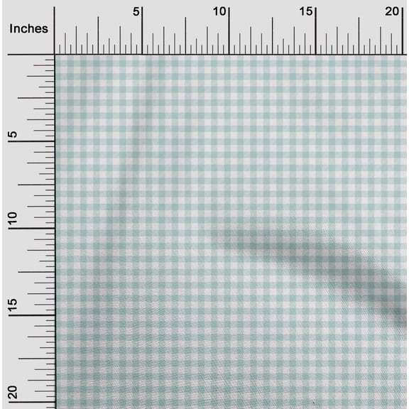 oneOone Georgette Viscose Fabric Gingham Check Printed Fabric 1 Yard 42 Inch Wide