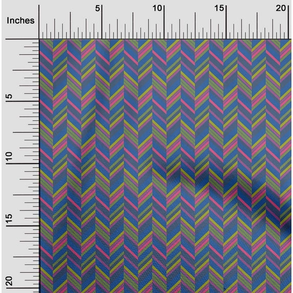 oneOone Georgette Viscose Fabric Herringbone Geometric Print Sewing Fabric BTY 42 Inch Wide