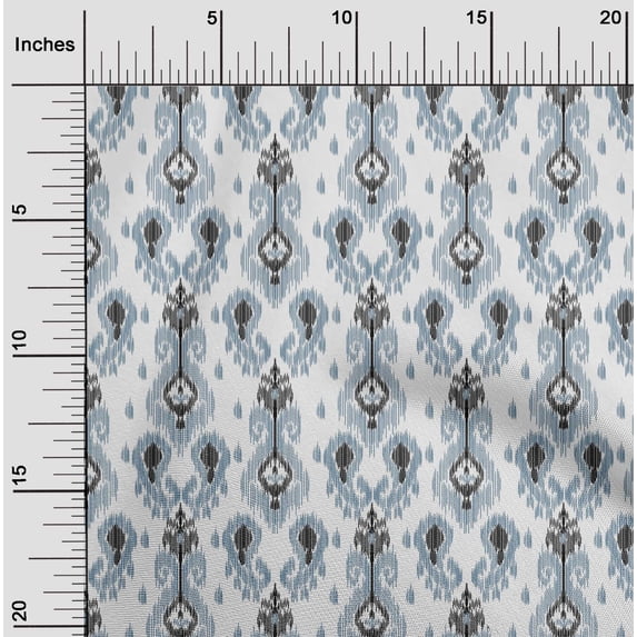 oneOone Georgette Viscose Fabric Paisley Ikat Decor Fabric Printed BTY 42 Inch Wide