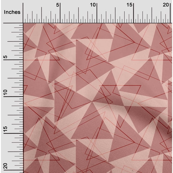 oneOone Georgette Viscose Fabric Rectangle & Triangle Geometric Print Fabric By The Yard 42 Inches Wide