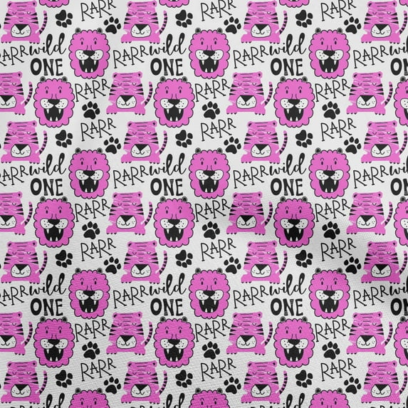 oneOone Georgette Viscose Fuschia Pink Fabric Kids Animal Craft Projects Decor Fabric Printed By The Yard 42 Inch Wide
