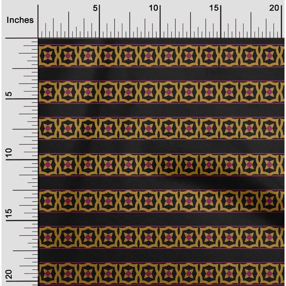 oneOone Georgette Viscose Gamboge Yellow Fabric Geometric Ethnic Quilting Supplies Print Sewing Fabric By The Yard 42 Inch Wide